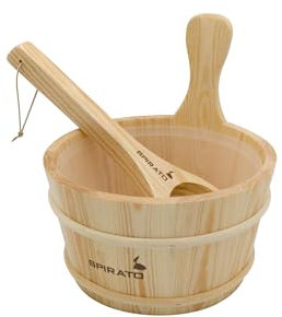 Sauna Aufgusskübel Saunakübel mit Einsatz und Schöpfkelle