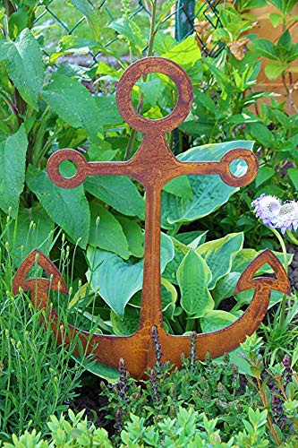 Bornhöft Gartenstecker Anker Metall Rost Gartendeko Edelrost Groß rostig (45cm x 37cm klein) | Gartendeko, Groß, rostig