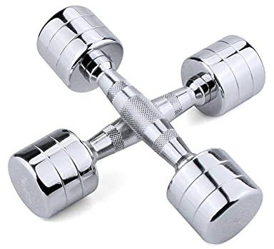 GEREP Hanteln Langhanteln Kurzhanteln Rutschfester Griff, Verwendet für Krafttraining, Zuhause, Fitnessstudio, Platz Sparen(Paar) / Silber / 2×4kg