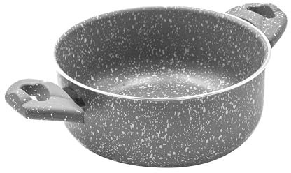 Zanetti - Pietra Rara, Casseruola Antiaderente in Alluminio Effetto Pietra, Maniglie Soft Touch, Diametro 20 cm, Made in Italy