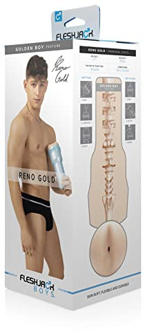 Fleshjack Male Sex Toys - Fleshlight Realistic Masturbator Reno Gold Goldenboy - Realistic Fleshlight Mens Sex Toys and Adult Toys