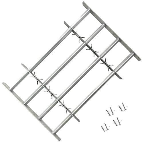 Tidyard 2 STK. Fenstergitter Verstellbar für Fenster Sicherheitsstange mit Schrauben Einstellbar Fenstergitter Sicherheitsgitter Fenstersicherung Einbruchschutz Kellerfenster Sicherung 1000-1500 mm