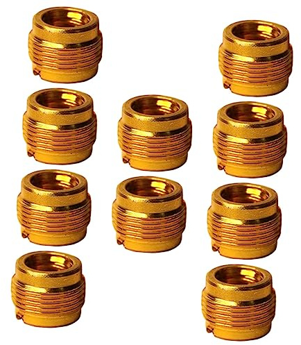 10 Stück Mikrofonadapter 3/8 Weiblich zu 5/8 Männlich Aluminium | Einfache Montage, Ersatzteil für Stative, Breite Nutzung, Goldfarbenes Design für Mikrofonzubehör