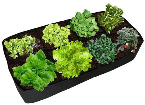 Chaies Borsa per la coltivazione di fiori, Borse per piantare verdure, Scatole per verdure rialzate con 8 griglie, Sacchetti per la coltivazione di piante rialzate, cassette per verdure rialzate,