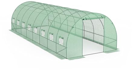 TERRE JARDIN Invernadero túnel 24 m² 8 x 3 m Lona Reforzada 140 g/m²