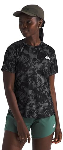 The North Face Women's Flex S/S Reg T-Shirt, TNF Black Waterfall Pri, M