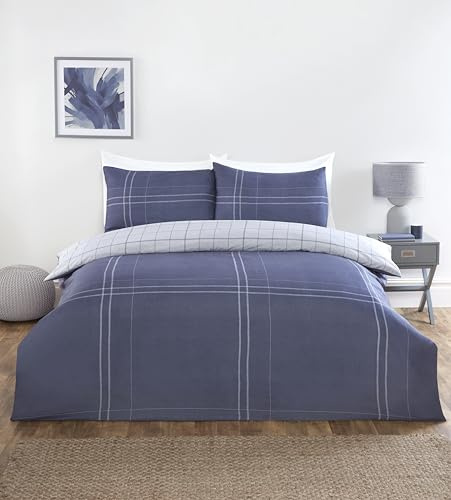 Rapport Home Juego de Funda nórdica de Microfibra Suave con sábana Bajera y Fundas de Almohada, tamaño King, Color Azul
