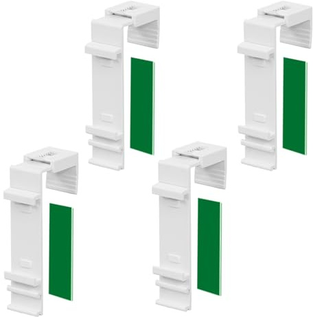 ShnminEU 4 Stück Lange Klemmhalter für Klemmfix Doppelrollo Duo-Rollo, zur bohrfreien Montage als Zubehör oder Ersatzteil für die Aufhängung an PVC-Fenstern und Balkontüren