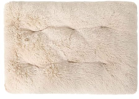 PJDDP Hundebett Hunde, Waschbar Flauschig Hundekorb, Weiches Plüsch-Hundebett, rutschfeste Hundekörbchen Für Kleine Mittelgroße Und Große Hunde Und Katzen,Beige,L