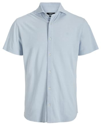 Jprblalance - Maglietta in Pique S/S, Blu Chambray., L