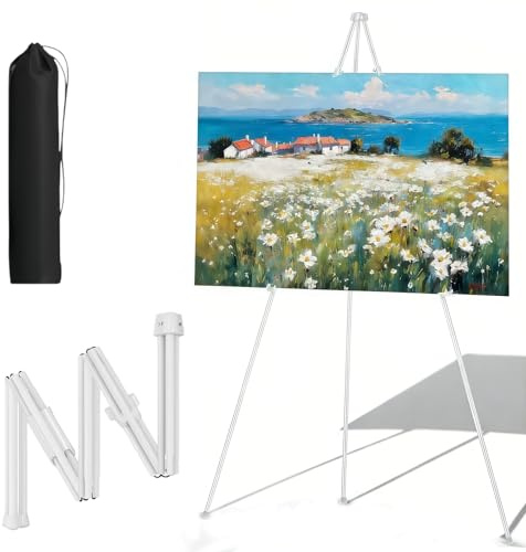 Easel Stand for Wedding Sign Display,Portable Collapsible Tripod,Adjustable 168cm Tall Metal Poster Easel,for Painting,Poster,Trade Showsetc