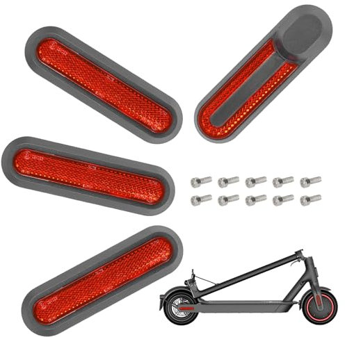 4 Stück E Scooter Zubehör,E Scooter Ersatzteile,Electric Roller Essential Teile,Seitendekorative Abdeckung Mit Reflektierenden Streifen Auf Beiden Seiten,für Xiaomi E Roller M365 /Pro/Pro 2 Scooter