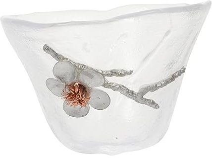 OFFSCH Taza De Vidrio Diseño De Flor De Ciruelo para Té y Vino Resistente y Elegante