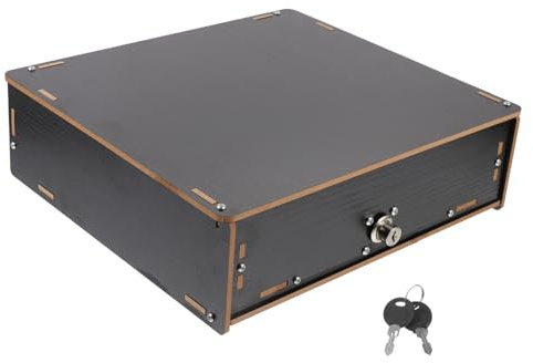 NUOBESTY Robusto Cassetto Porta-denaro in Legno Cassetto Per Registratore Di Cassa Vassoio Porta-denaro Diviso Per Ufficio Domestico