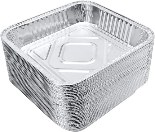 D&S* MART 30 Pack Aluminium Foil Trays -9x9 Inch | BPA Free Containers for Baking, Roasting, Grilling, Boiling & Cooking Food Storage | Takeaway Tin Foil Trays for Parties