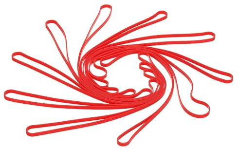 PATIKIL 12 Inch Silicone Bands, 10 Pcs Elastic Rubber Wrapping Bands Heavy Duty Colored Thick Rubber Bands for Outdoor Notebook Book Wallet Pot Box, Red