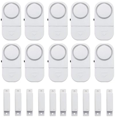 Battery-Operated Magnetic Alarm System, 10-Pack, 120Db Siren for Doors & Windows, Ideal for Home & Small Business