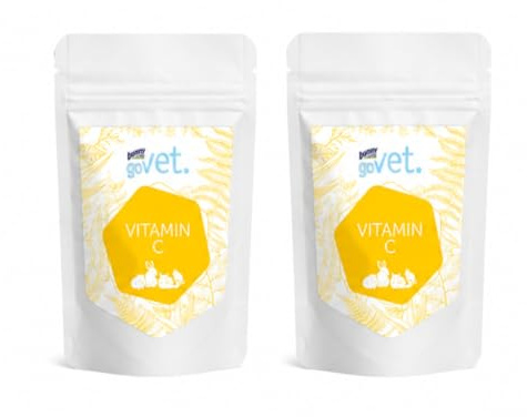 goVet Vitamin C | Tabletten für Erwachsene Meerschweinchen | 2 x 100 g | Bunny goVet | Ergänzungsfuttermittel | Zur Unterstützung der täglichen Vitaminzufuhr | Ohne Zuckerzusätze | Doppelpack