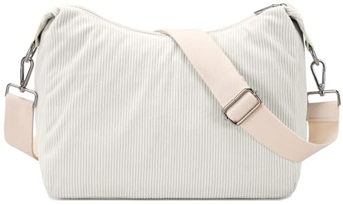 oscaurt Corduroy Crossbody Bag Umhängetasche für Damen, leichte Reise-Geldbörse mit Reißverschluss und verstellbarem Riemen, Cross-Body Handtasche