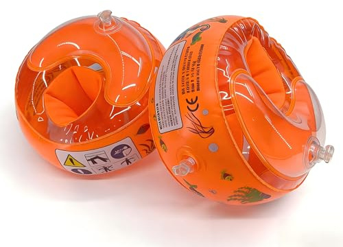 Schwimmflügel für Kinder 1-6 Jahre, Schwimmhilfe - 3 Unzerbrechlicher PE-Schaumkern mit Sicherheitsventil -Optimaler Auftrieb, Komfortables Antirutsch-Design für Sicheres Schwimmen Lernen (Blau)