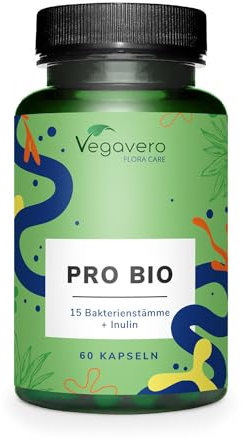 Vegavero Fermenti Lattici Probiotici BIO | con Fibra di Acacia Biologica | per Flora Intestinale e Microbioma | Fermenti dalla Germania | Vegan | 60 capsule Gastroresistenti