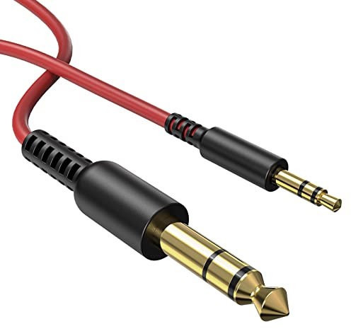 OneOdio 6.35mm to 3.5mm AUX Audio Cable Studio Pro DJ Headphones, 2.1M Coiled Cable for Instrument