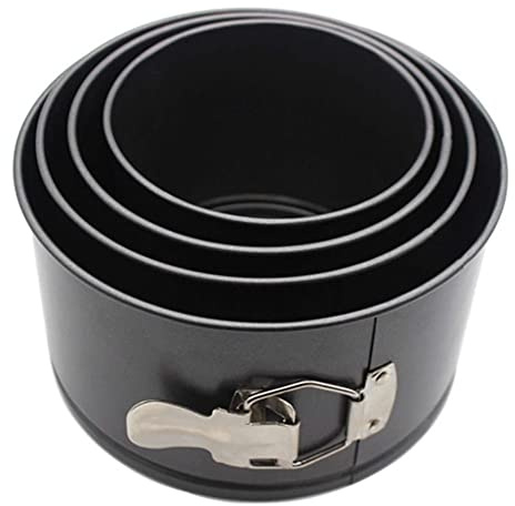 Falytemow Moule à charnière anti-adhésif avec fond amovible - Petit moule à gâteau rond - Taille : 11,9 cm, 14 cm, 16 cm, 17,8 cm