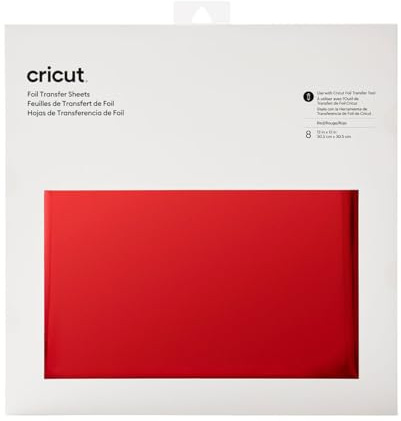 Cricut Red | 30.5cm x 30.5cm (12 x 12) | 8 Sheets | for use Cutting Machines. Requires Foil Transfer Tool, 2008721