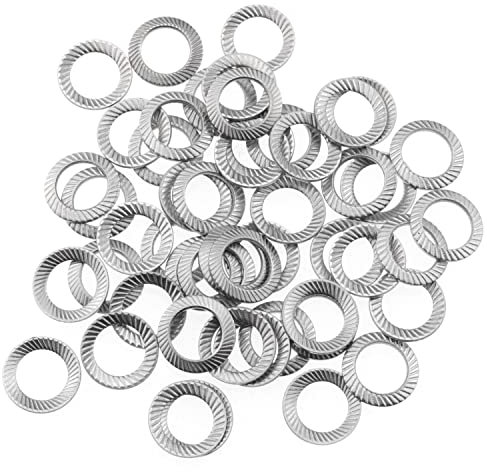 WHYHKJ 50pcs 304 Stainless Steel Washers M6 Belleville Washers Conical knurled Spring Washer Non-Slip Gasket