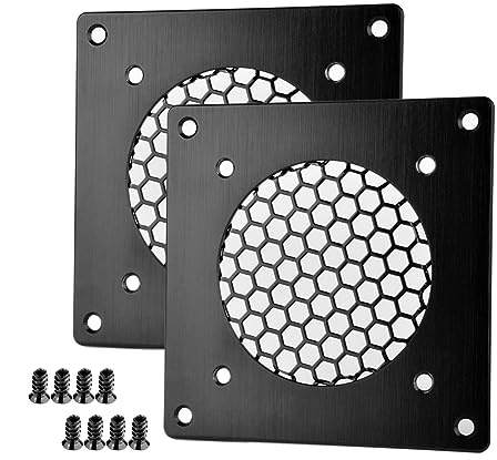 Euroharry Ventilationsgaller 80 mm fläktskydd, för PC, dator, AV, elektroniska skåp (2 st)