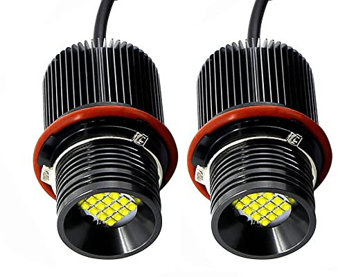Baceyong Lot de 2 bombillas LED Angel Eye Halo Ring con inversores compatibles con BMW E39 E53 E60 E61 E63 E64 E65 E66 E87 525i 530i xi 545i M5