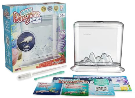 Aqua Dragon Underwater World Mascotas acuáticas, Kit de Juguetes educativos Stem, Incubar y Cultivar Mascotas vivas, Huevos, Comida, Cuchara, Lupa, para niños de 6 años en adelante 17 x 6 x 18 cm