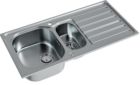 Liquida NR150SS 1.5 Bowl Reversible Inset Stainless Steel Kitchen Sink