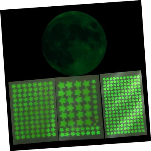 Abaodam 3blätter Leuchtende Wandsticker Mond Zufällige Sterne Selbstklebend Für Kinderzimmer Langlebig Und Einfach Zu Entfernen Zur Dekoration Von Schlafzimmer Und Spielzimmer