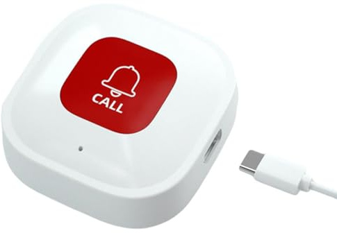 TYREE Pulsante Di Chiamata SOS Senza Intelligente Utilizzando Tuya WiFi - Cercatore di Cura Anziani con Allarme Telefonico Di Emergenza