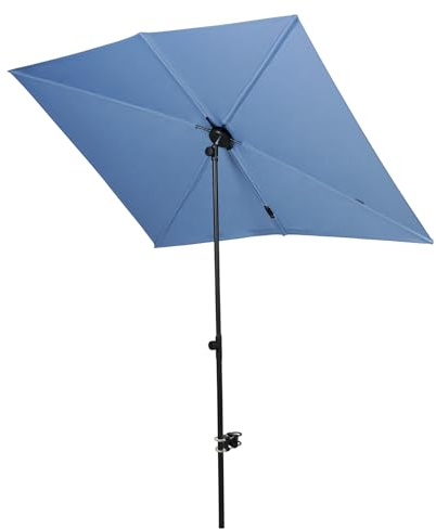Grand patio Sonnenschirm Balkon mit Druckknopfneigung, 6 Rippen, Gartenschirm, Terrassenschirm für Rasen, Deck, Hinterhof, Pool,UV-Schutz 50+, 183CM × 134CM, Rechteckig-Staubblau