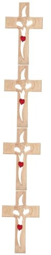 Amosfun 4 Stück Religiöse Altarfigur Türorganisator Verflochtenes Herzkreuz Gefälschte Pflanze Kunstpflanzen Im Freien Stand Künstliche Hängepflanze Raumdekorationen Wandteppiche Hölzern