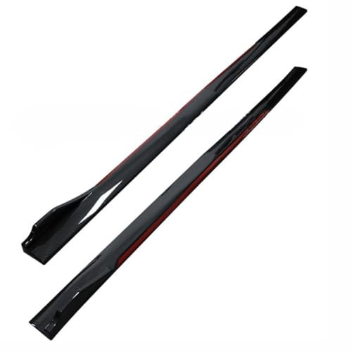 WBWBB Auto Seitenschweller für Mercedes Benz ML W164 2005-2011, Seitenrock Flügel Diffusor Splitter Trittbretter Anticrash Bodykit Kratzfest kollisionssicher,C-Carbon Black+Red