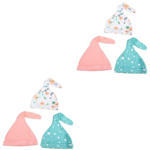 CALLARON 6stücke Unisex Baumwolle Mütze Knötchen Beanie Für Neugeborene Winddichte Kopfbedeckung Für Jungen Und Mädchen Geeignet Für Drinnen Und Draußen Blumen