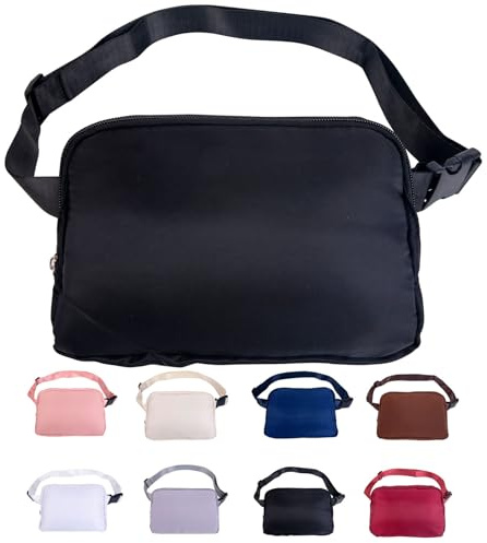 Bauchtasche Damen,Gürteltasche Herren,Hüfttasche Waist Pack Umhängetasche Crossbody Bag,Sporttasche Laufen - schwarz