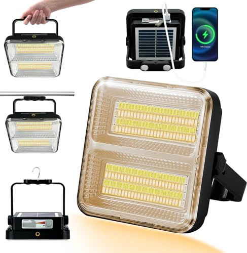 WINNIW LED Arbeitsstrahler Wiederaufladbare 100W, 9600mAh Tragbares Wasserdichter Baustrahler Akku USB Floodlight mit 4 Modi Campingleuchten für Garten, Angeln, Camping, Wartung, Notfall