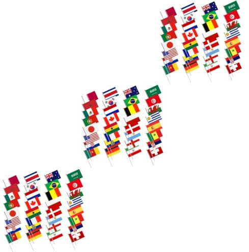 Toyvian 96pcs England Football Match Hand Flags Small Portable Flags Stick International Small Stick for Patriotic Decorations National Hand Held for Football