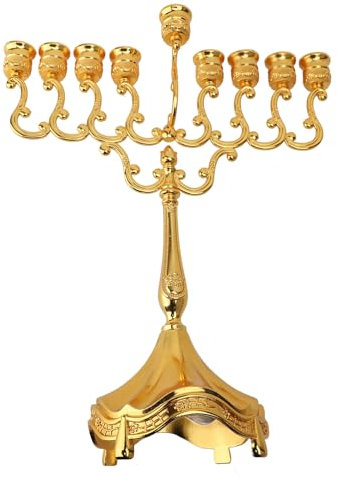 ‌9 Arm Vintage Candeler, Candelabra de Metal Decorativo para Bodas/Eventos, Stand Retro Candelabro para la Cena de Cumpleaños de Navidad Decoración del Hogar (Color Dorado)