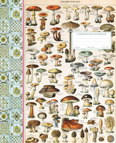Vintage Mushroom Notebook: Fungi Identification Chart Illustration: College-Ruled Composition Notebook Featuring Antique French Champignons ... for Foragers, Students and Nature Lovers