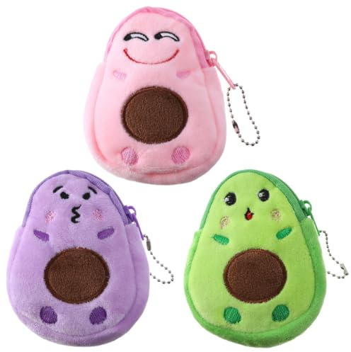 COYUN 3 Pcs Monedero Niño De Palta, Lindo Monedero De Peluche, Monedero Personalizado, Pequeño Monedero De Dibujos Animados, Lindo Monedero Pequeño Mujer Con Cremallera, Llavero Colgante De Peluche