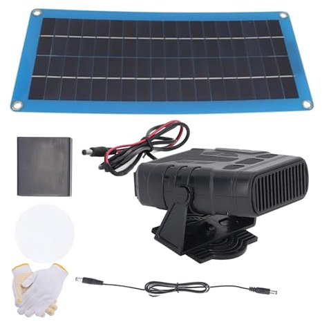 Pannello solare per pollaio, 30 W, kit di riscaldamento per serre con protezione contro il surriscaldamento per serre, casa per animali domestici, rifugi per animali, attrezzatura da vento caldo