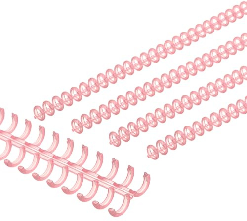 PATIKIL 15 Piezas Espirales De Encuadernación Plásticas Rojo Transparente | 8.5mm (1/3), Espirales De Encuadernación Capacidad Para 20-25 Hojas, Espirales Para Encuadernar Hojas De Papel