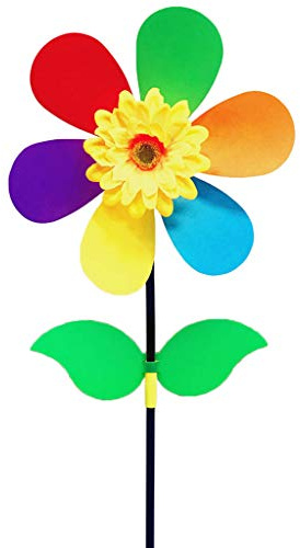Gissroys Colorful Sunflower Windmill Wind Spinner Pinwheel Garden Yard Decoration Kids Toy Garden Windmill Parts Bearings