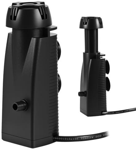 YUNYODA 300 L/H 3 W Aquarium Skimmer para acuarios, peceras de superficie, filtro de acuario con esponja orgánica y ventosas, skimmer superficial, eliminador de película de aceite, adecuado para agua