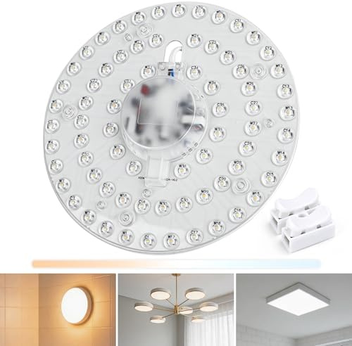 Aigostar Modulo Plafoniera LED - Pannello 32W 3400LM, 3CCT (3000K/4000K/6500K), Base Magnetica, Facile Installazione, Universale per Plafoniere e Lampadari (D230mm)